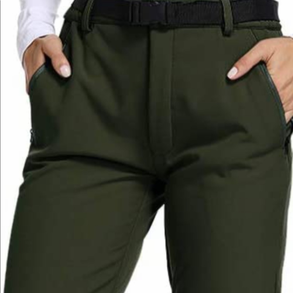 Snow pants: Women’s Fleece-Lined Soft Shell Pants- Outdoor Adventure Snow pants